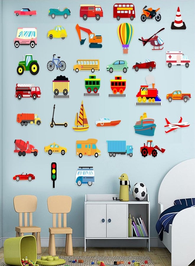 BEUNITONE 40PCS Transportation Felt Board Pieces Large Car Felt Story Board Set Colorful Storytelling Flannel Board Interactive Early Learning Teaching Play Kits for Classroom Christmas Birthday Gift - Image 2